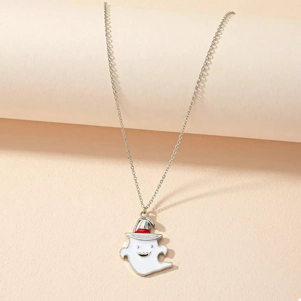 Halloween Cute Ghost Pendant Necklace by Trendsi