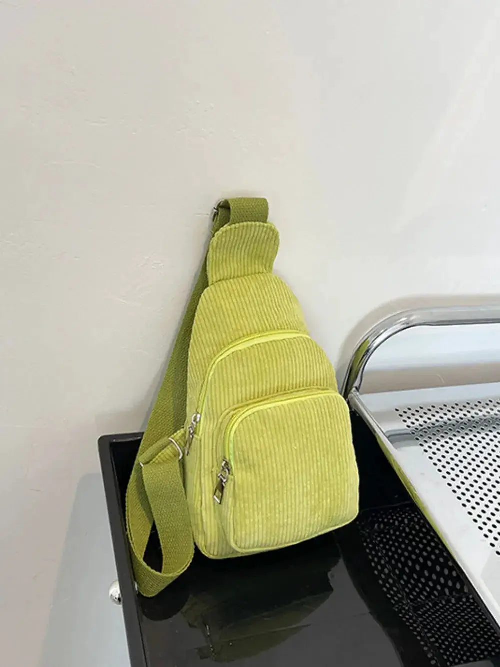 Corduroy Solid Color Crossbody Bag by Trendsi