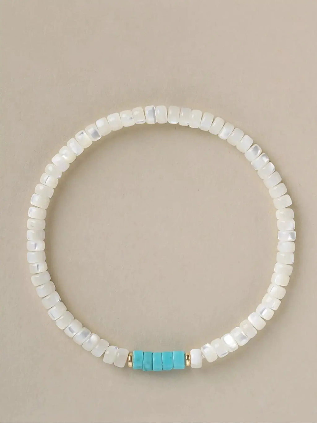 Turquoise Beaded Bracelet by Trendsi
