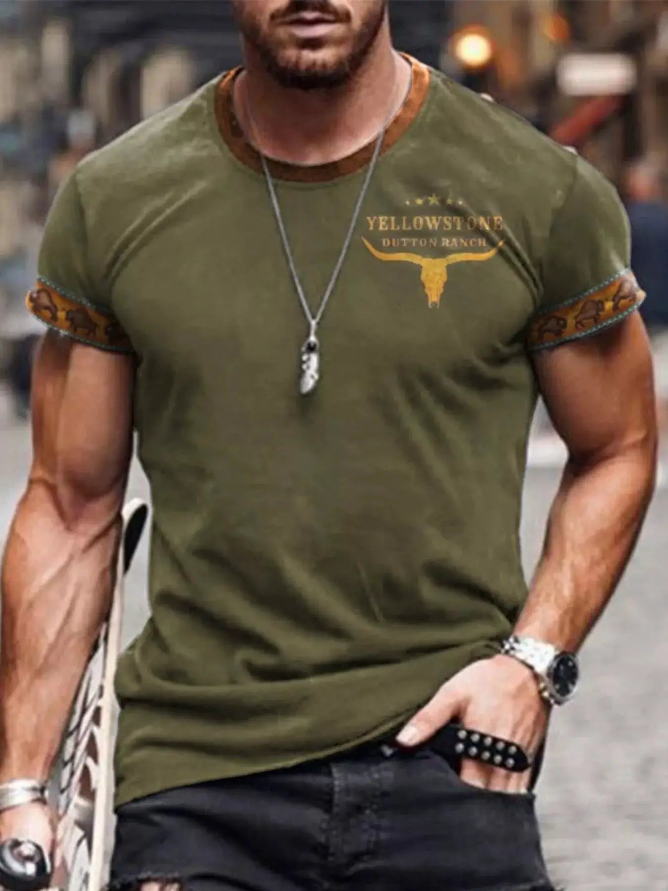 Men's Full Size Round Neck Short Sleeve T-Shirt Plus Size by Trendsi