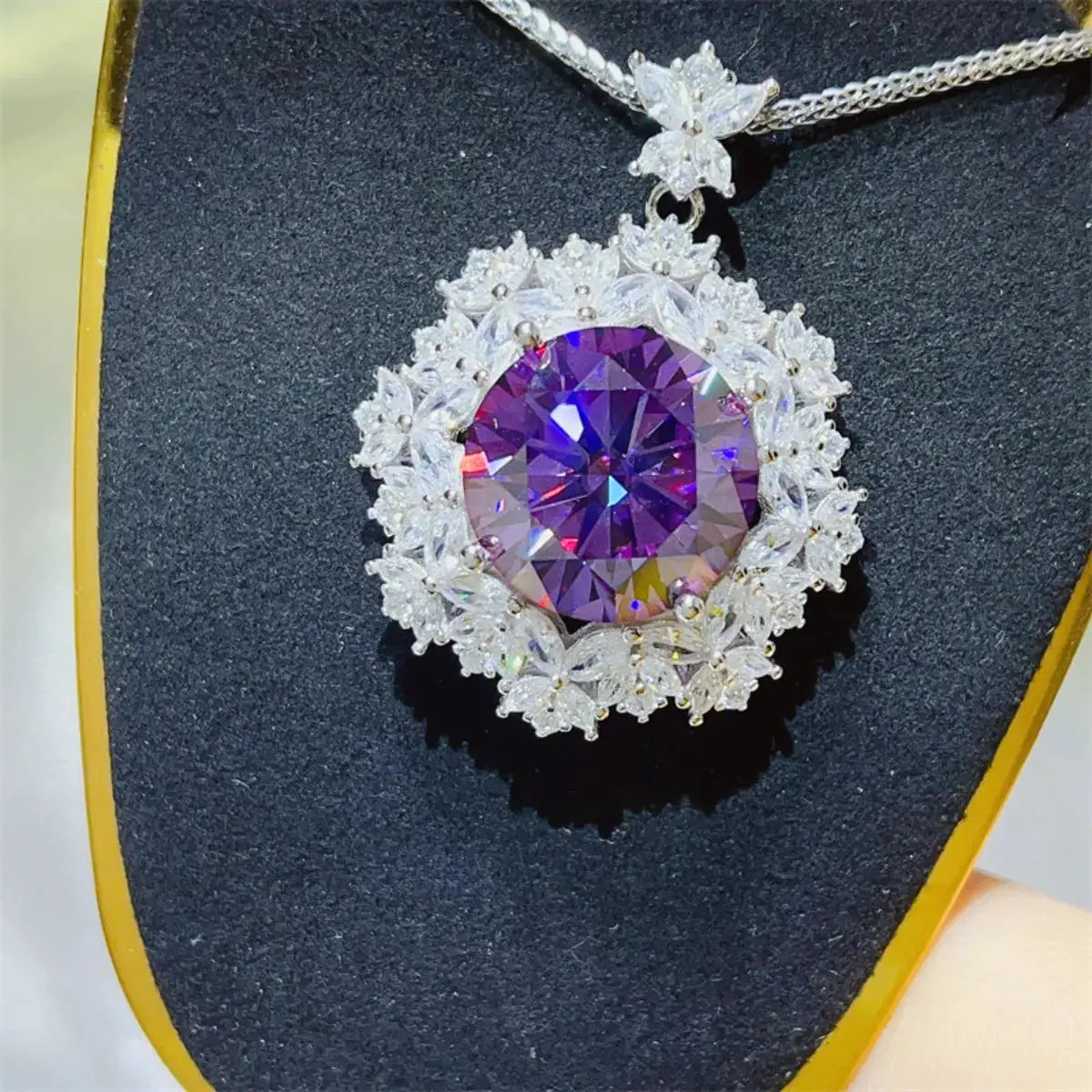 10 Carat Moissanite 925 Sterling Silver Necklace by Trendsi