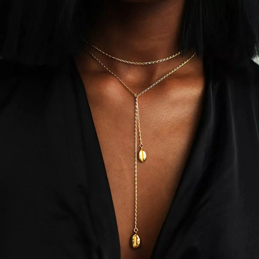 18K Gold-Plated Y-Shaped Necklace by Trendsi