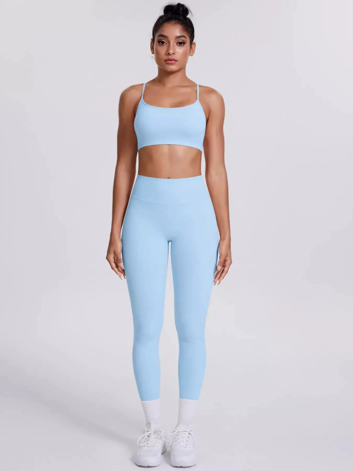 Criss-Cross Back Cami and Leggings Active Set by Trendsi