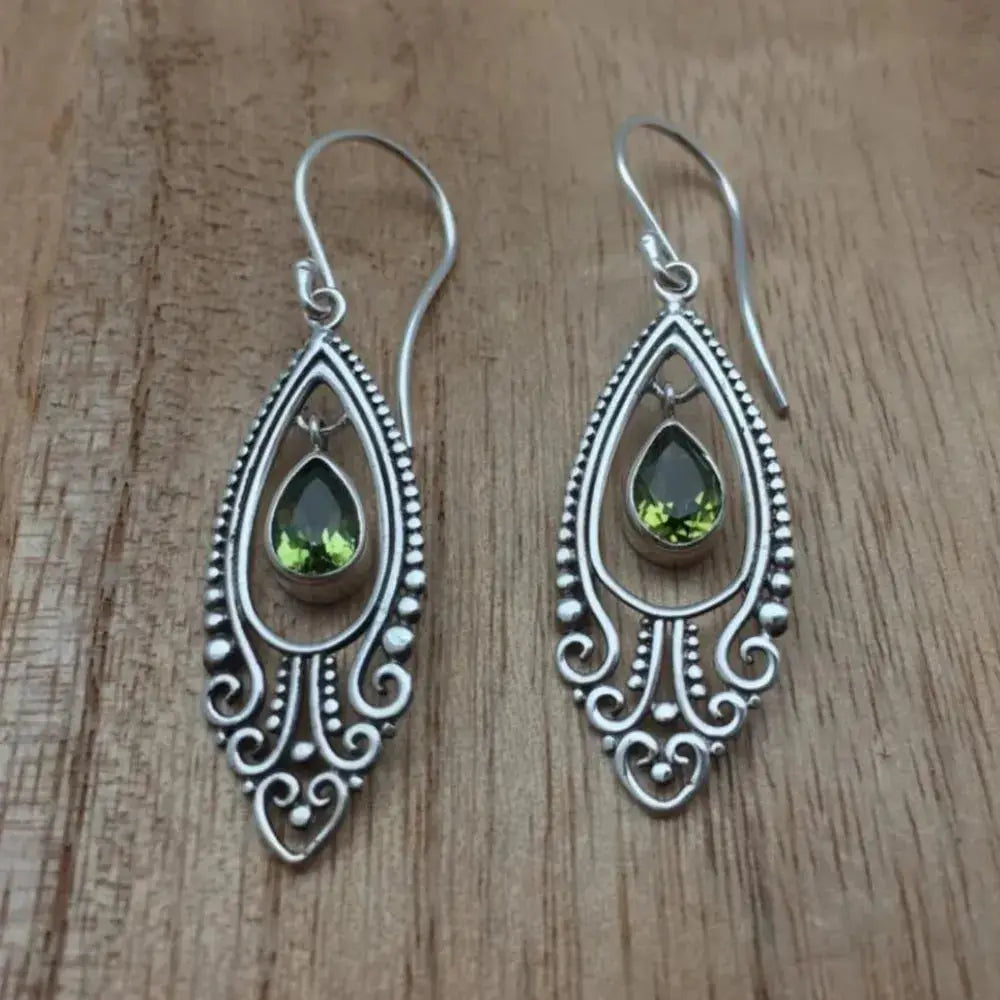 Alloy Rhinestone Cutout Earrings by Trendsi