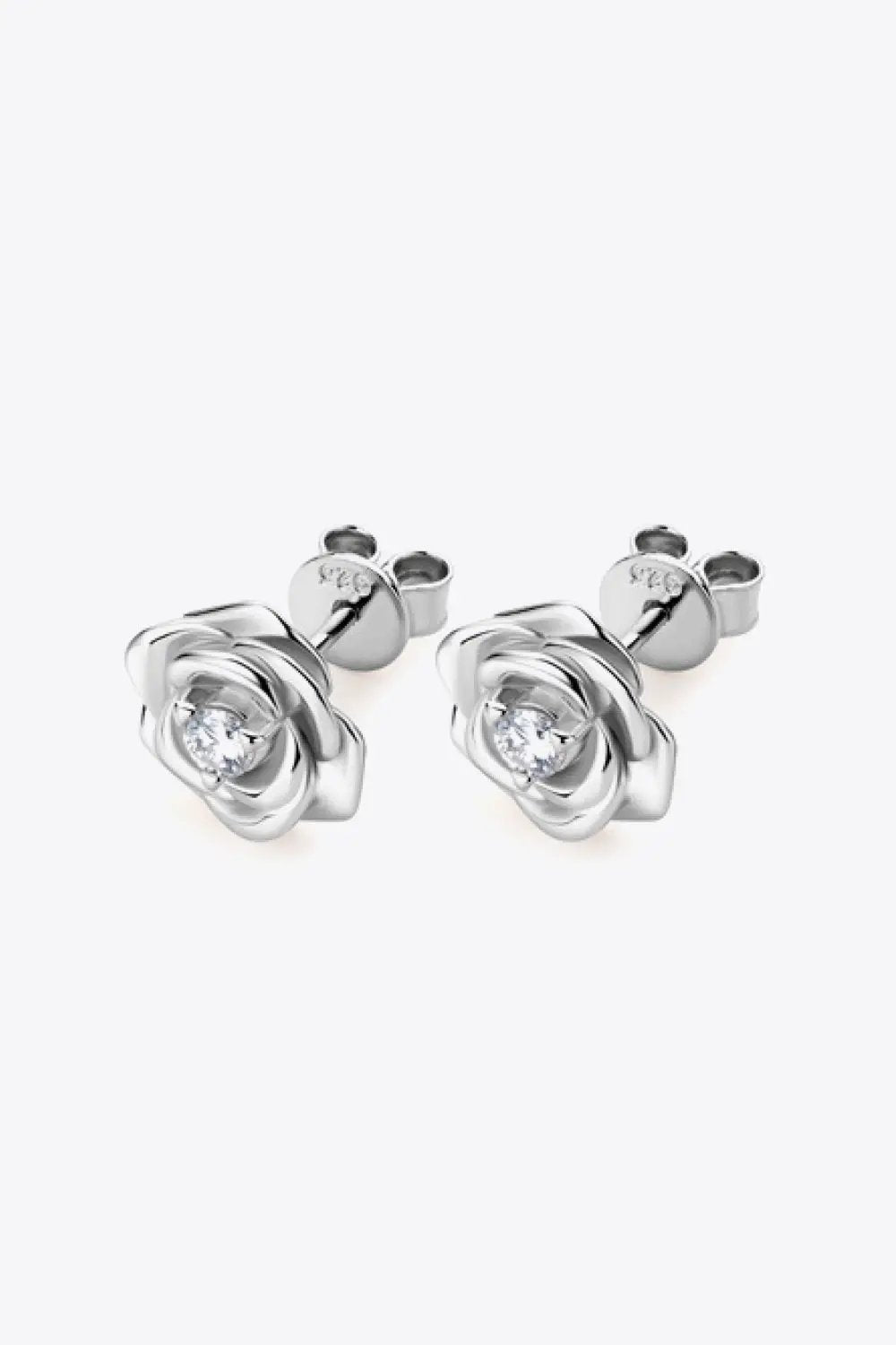 Adored Moissanite Flower 925 Sterling Silver Earrings by Trendsi