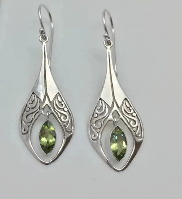 Alloy Rhinestone Cutout Earrings by Trendsi