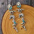 Western Style Turquoise Accent Earrings by Trendsi