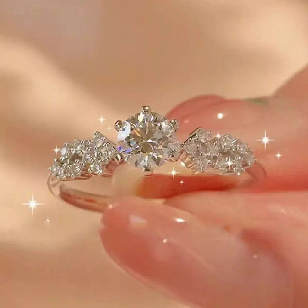 1 Carat 925 Sterling Silver Moissanite Ring by Trendsi