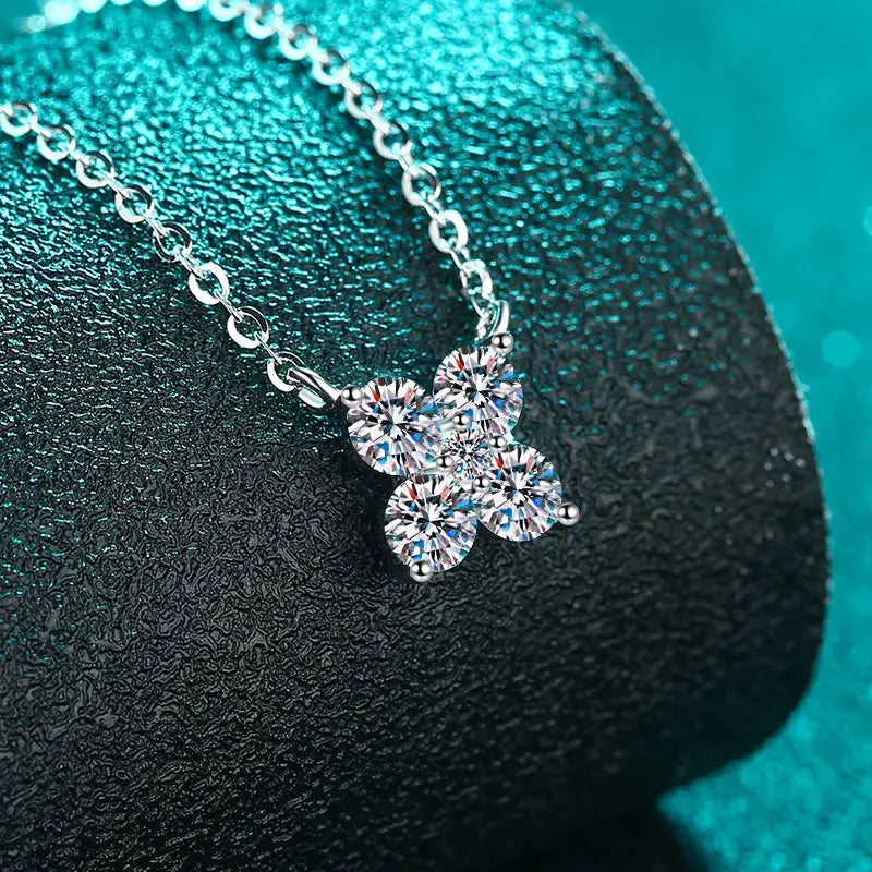 1.26 Carat Moissanite 925 Sterling Silver Geometric Shape Pendant Necklace by Trendsi