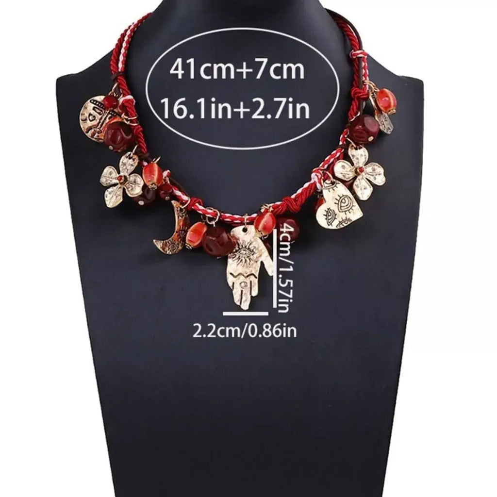 Zinc Alloy Bead Charm Necklace by Trendsi