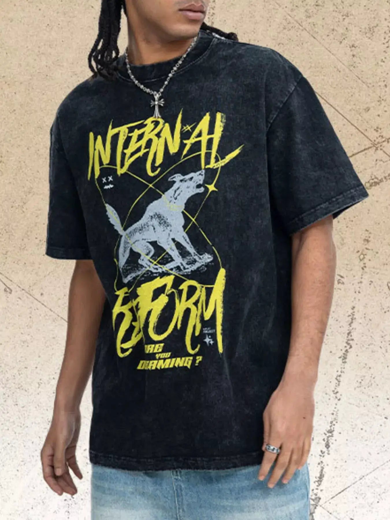 Men's Graphic Short Sleeve Oversized T-Shirt by Trendsi