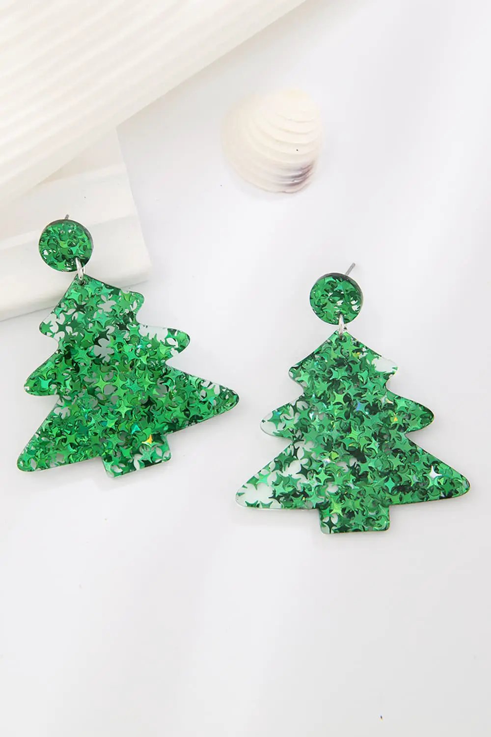 Christmas Tree Acrylic Earrings by Trendsi