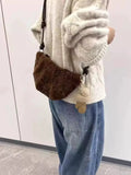 Knot Strap Furry Crossbody Bag by Trendsi