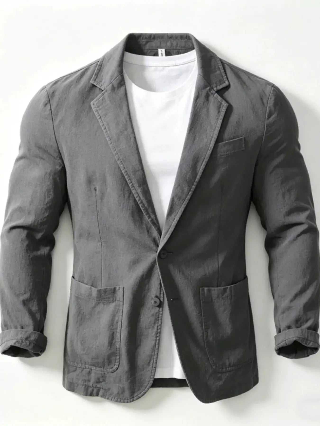 Men's Plus Size Button Up Long Sleeve Blazer by Trendsi