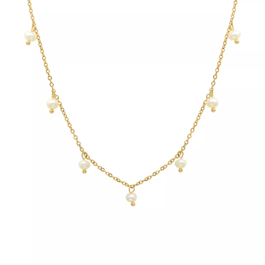 Freshwater Pearl 18K Gold-Plated Necklace by Trendsi
