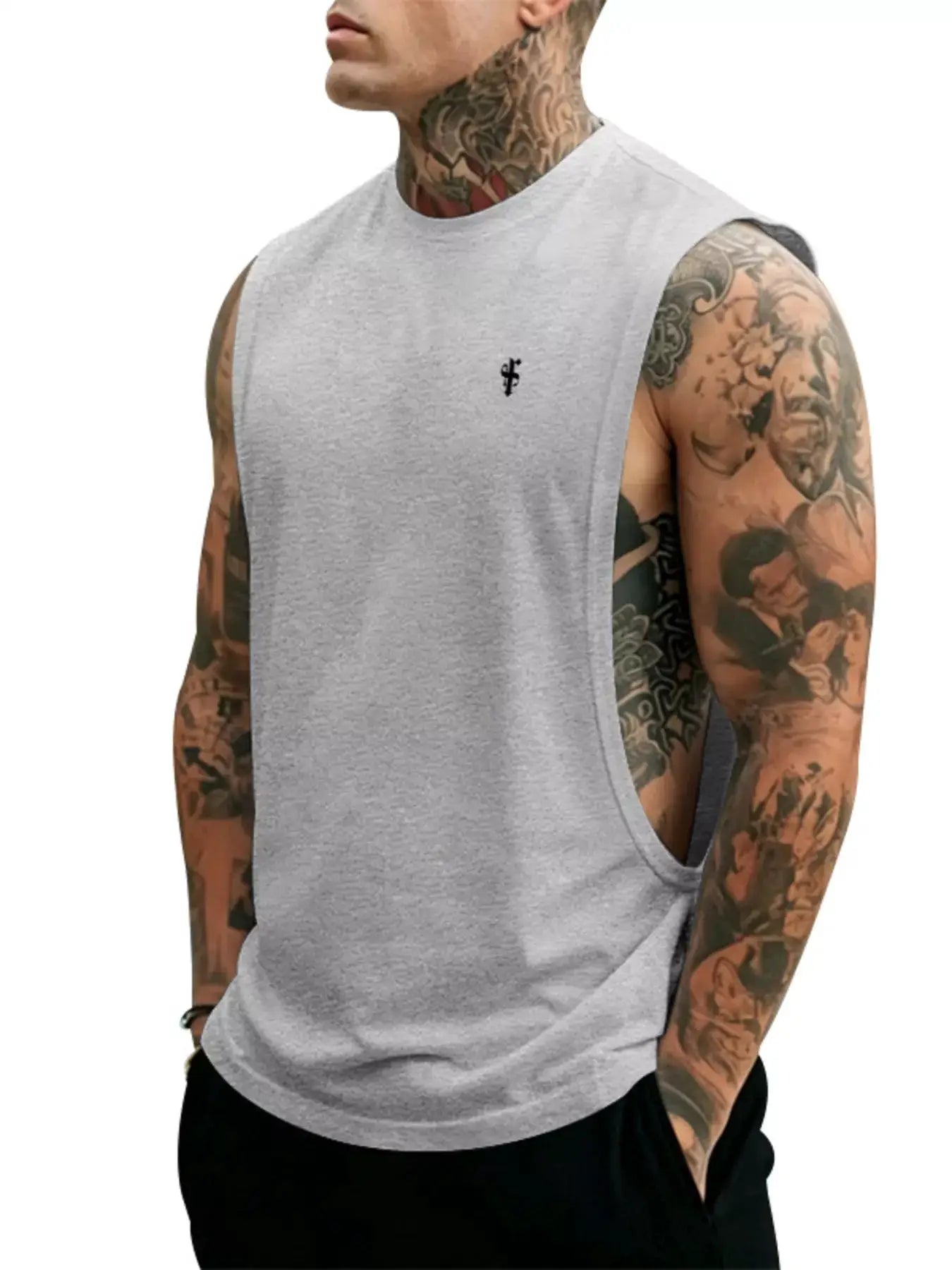 Men's Full Size Round Neck Tank Top Plus Size by Trendsi
