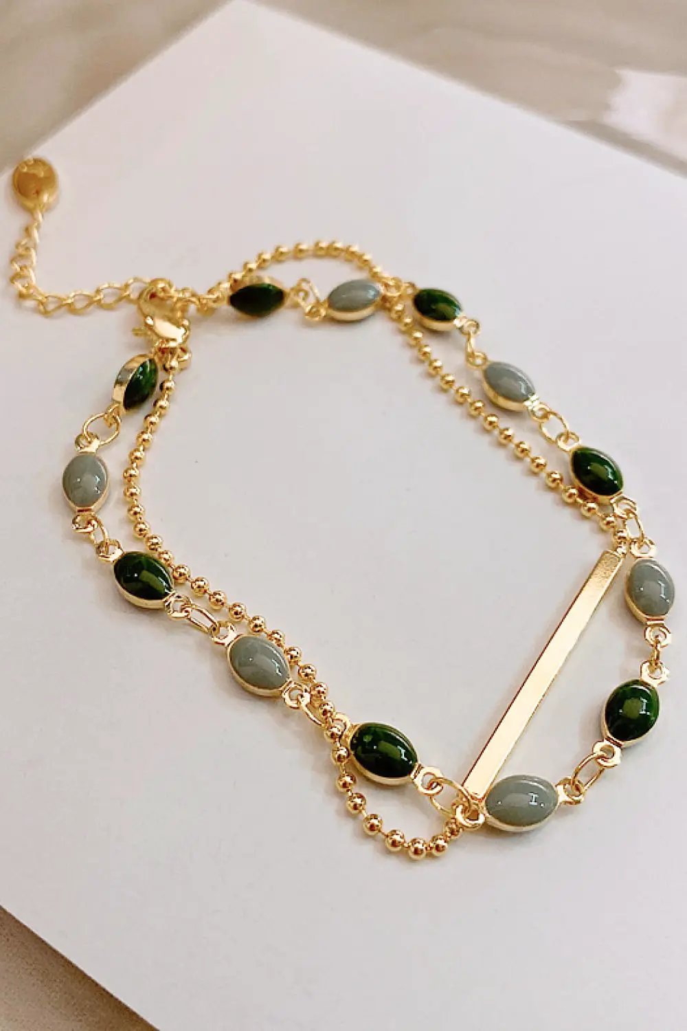 Alloy Double-Layered Bracelet by Trendsi