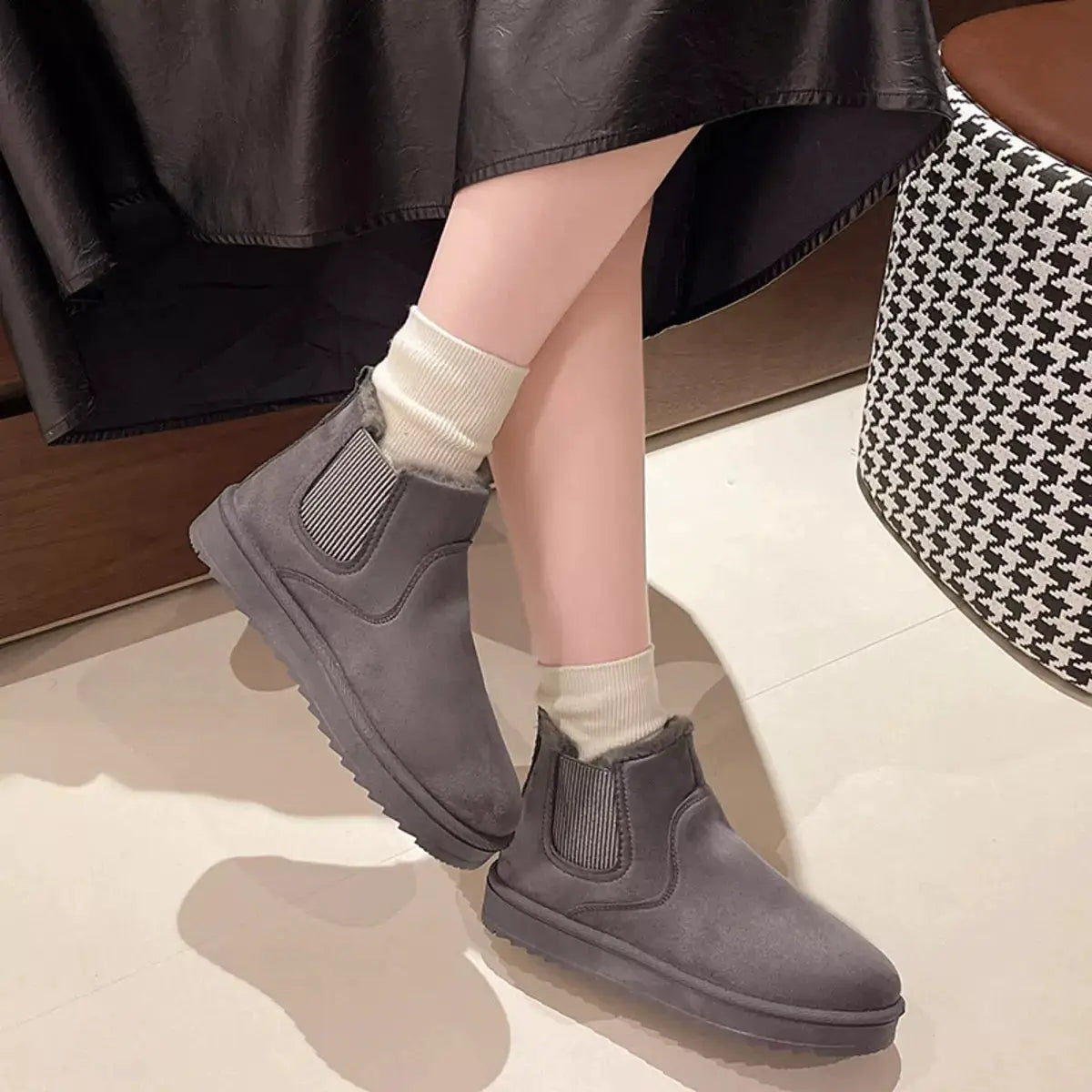 Round Toe Platform Boots by Trendsi