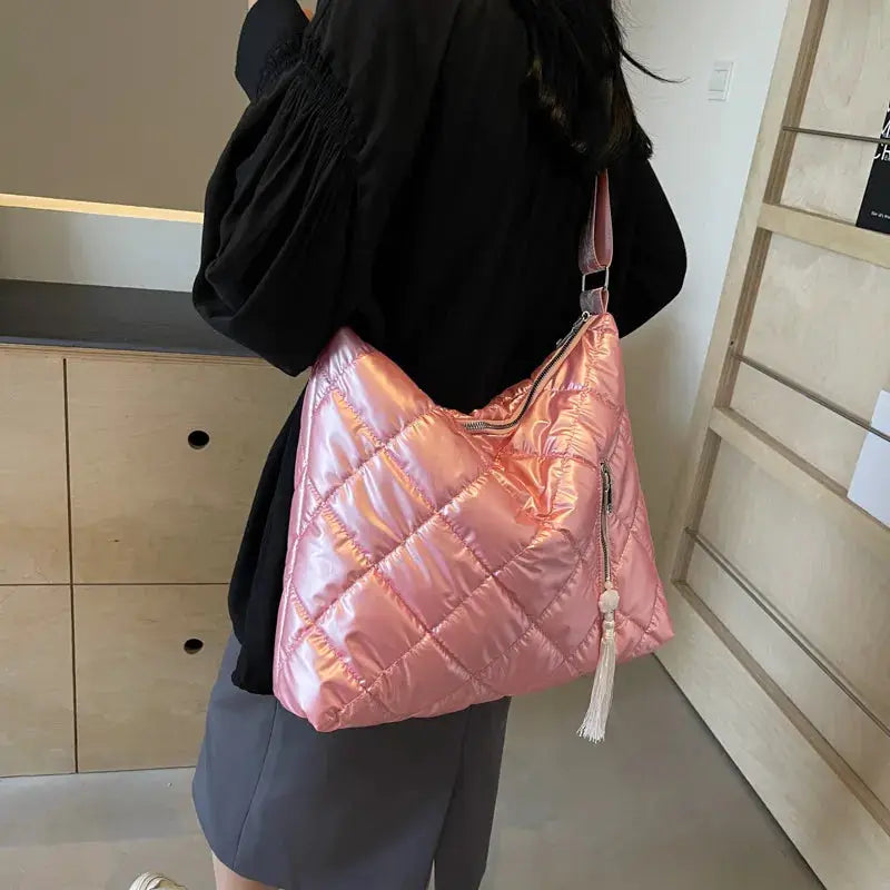 Quilted Nylon Travel Bag by Trendsi