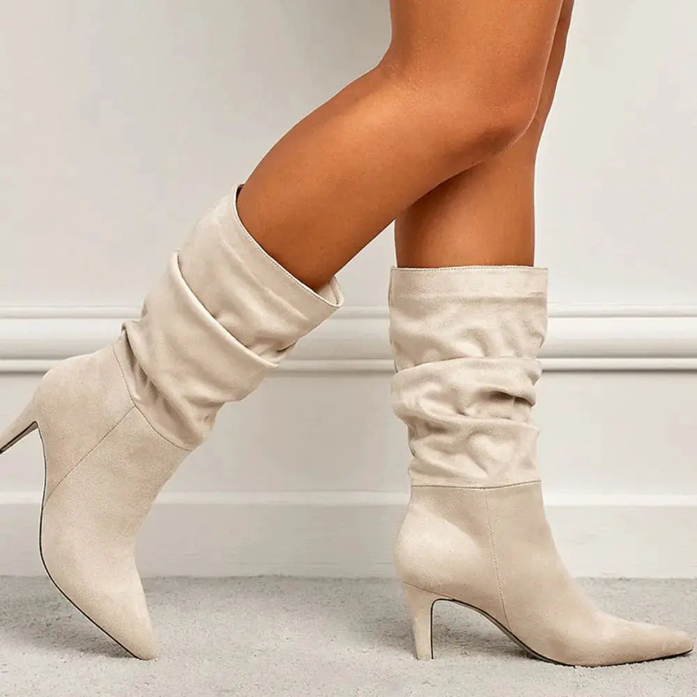 Point Toe Stiletto Boots by Trendsi