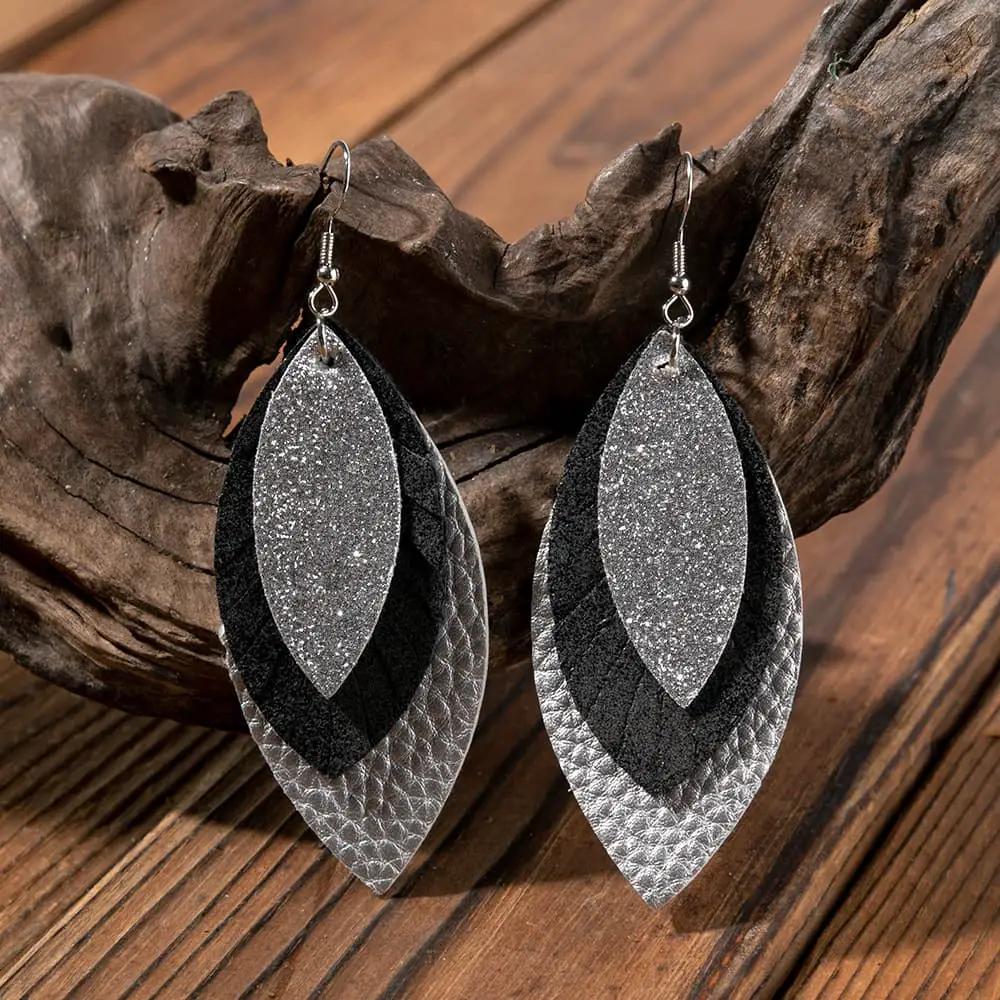PU Leather Drop Earrings by Trendsi