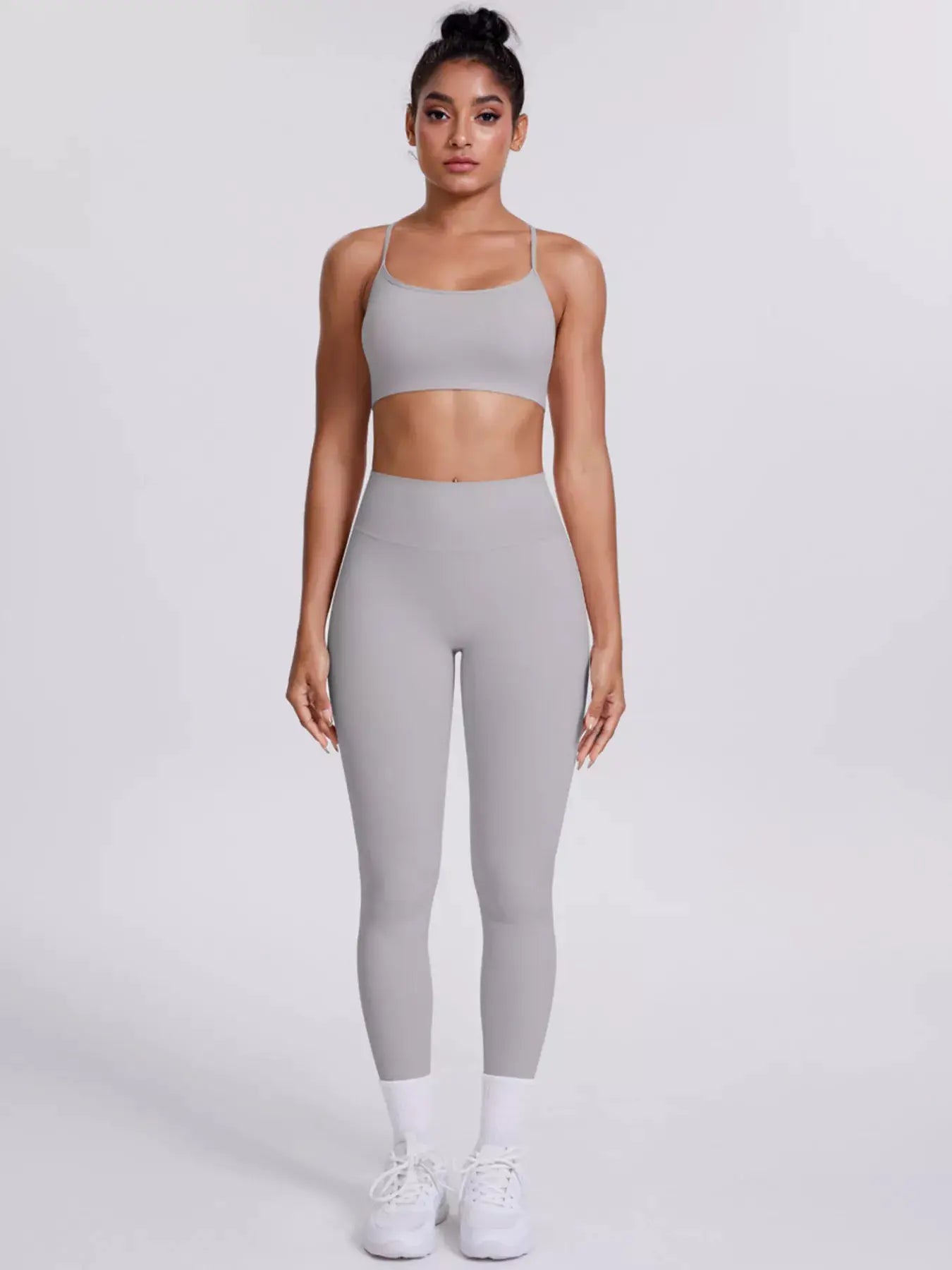 Criss-Cross Back Cami and Leggings Active Set by Trendsi