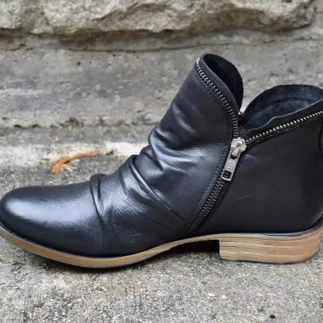 Round Toe Block Heels Boots by Trendsi