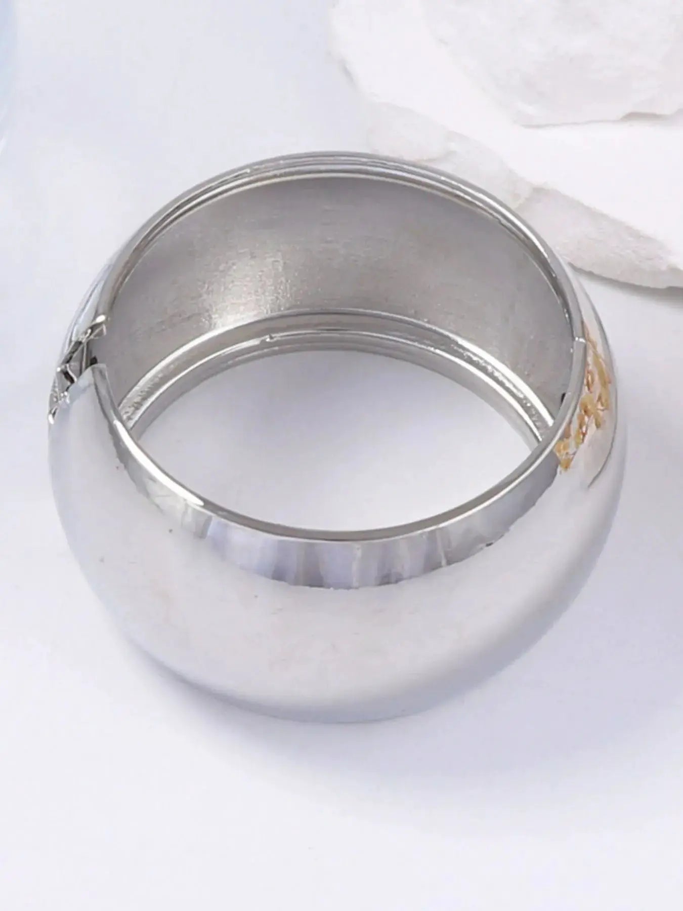 Zinc Alloy Wide Band Cuff Bracelet by Trendsi