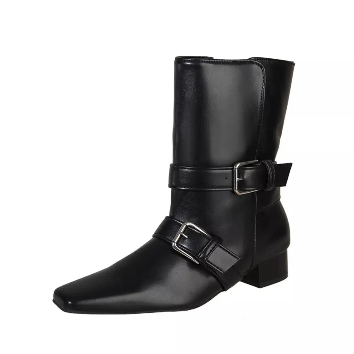 Square Toe Block Heels Boots by Trendsi