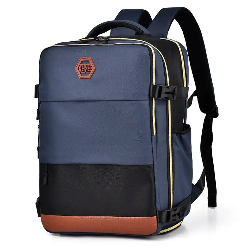 Color Block Multi-Pockets Backpack Bag by Trendsi