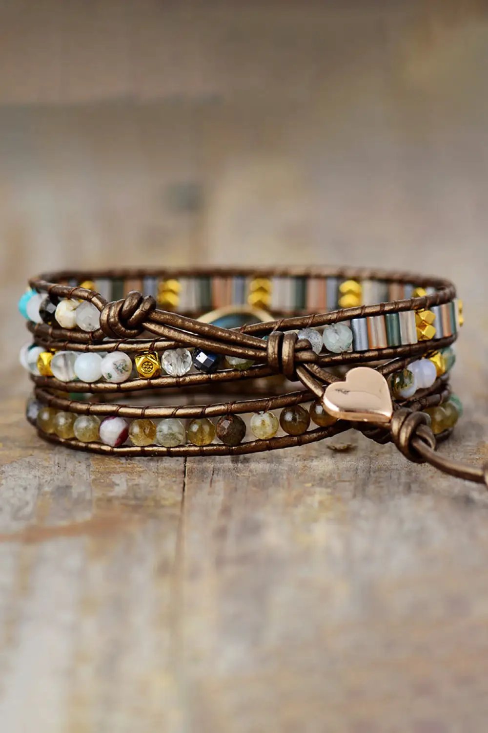 Handmade Triple Layer Beaded Bracelet by Trendsi