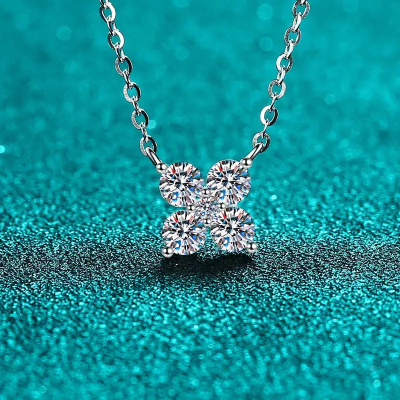 1.26 Carat Moissanite 925 Sterling Silver Geometric Shape Pendant Necklace by Trendsi