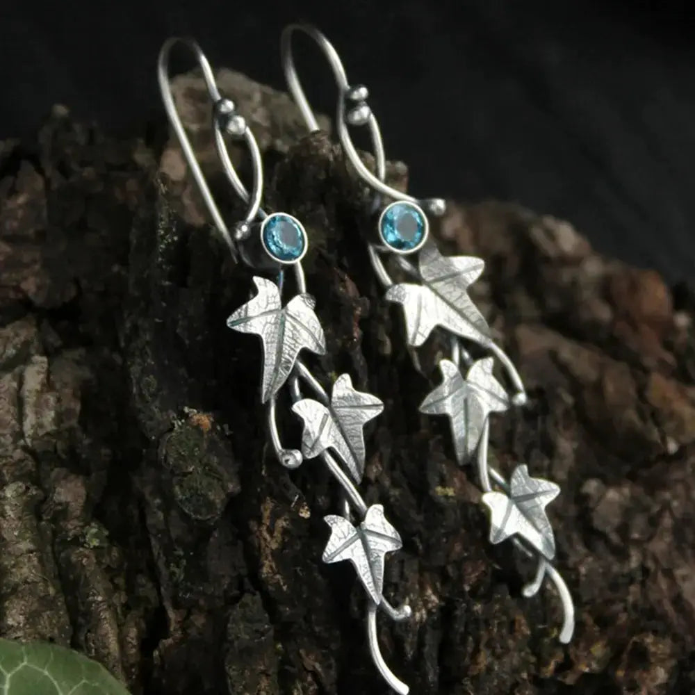 Ivy Leaf Alloy Dangle Earrings by Trendsi