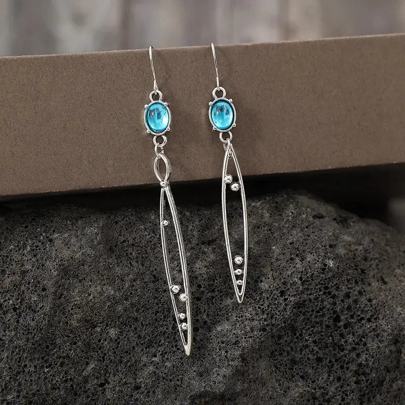 Alloy Rhinestone Asymmetric Earrings by Trendsi