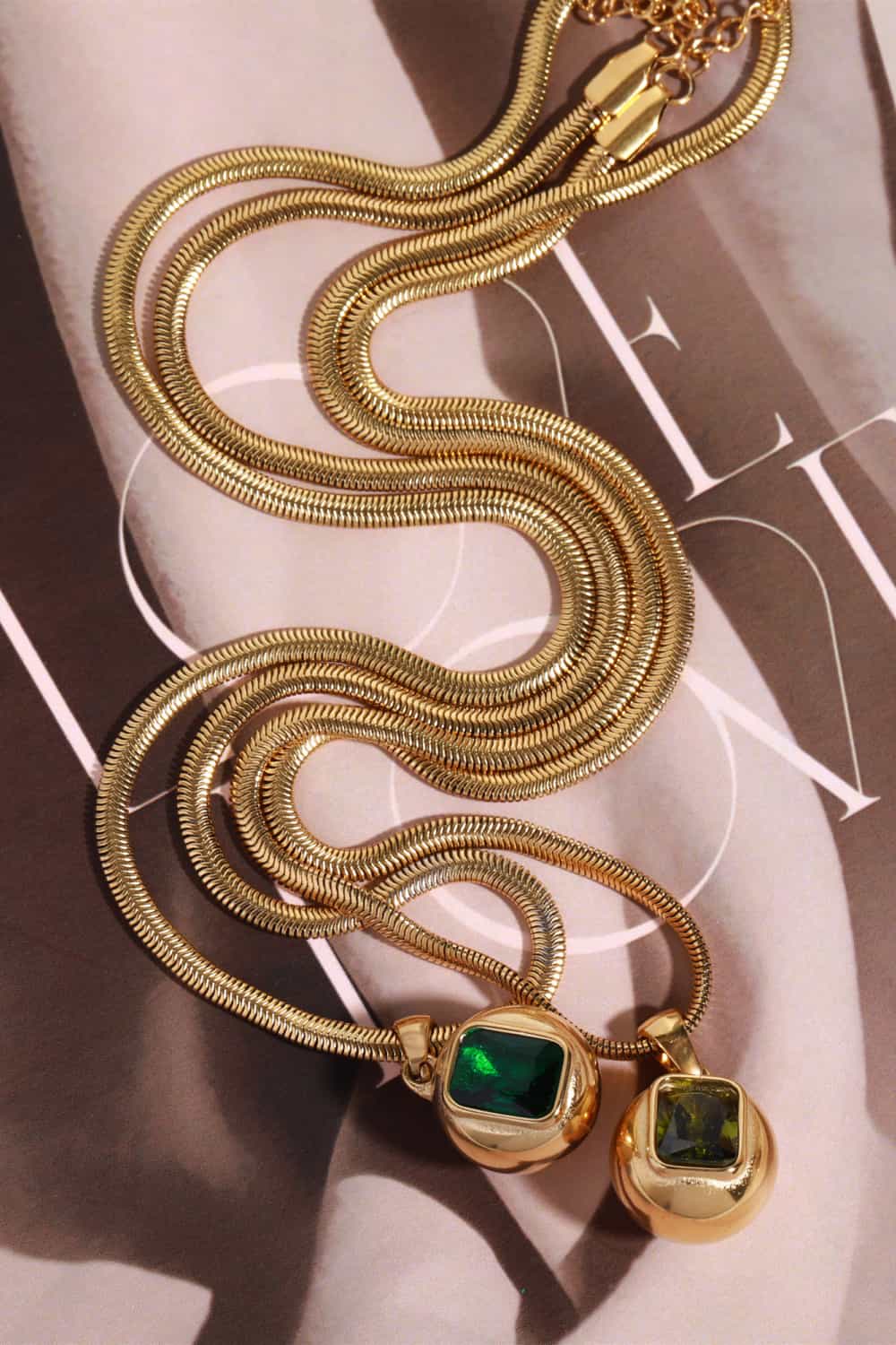 Zircon 18K Gold-Plated Geometrical Shape Pendant Necklace by Trendsi