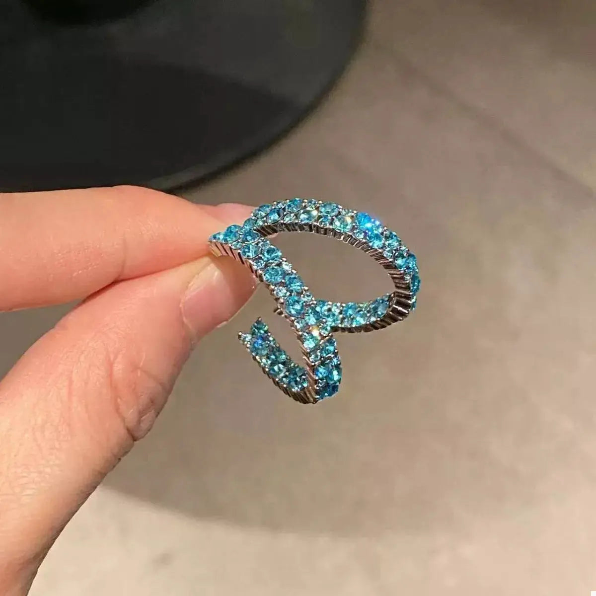 Sparkling C-Hoop Earrings by Trendsi