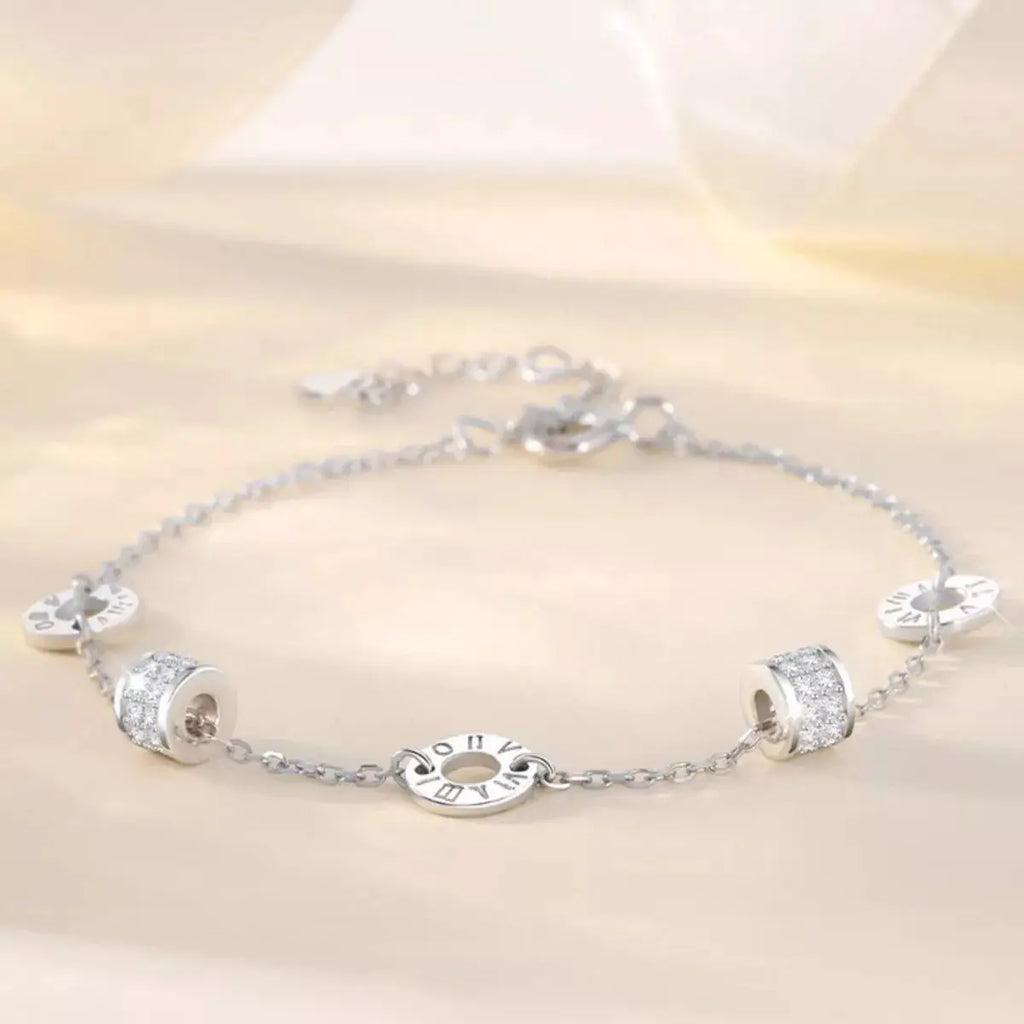 925 Sterling Silver Chain Geometric Bracelet by Trendsi