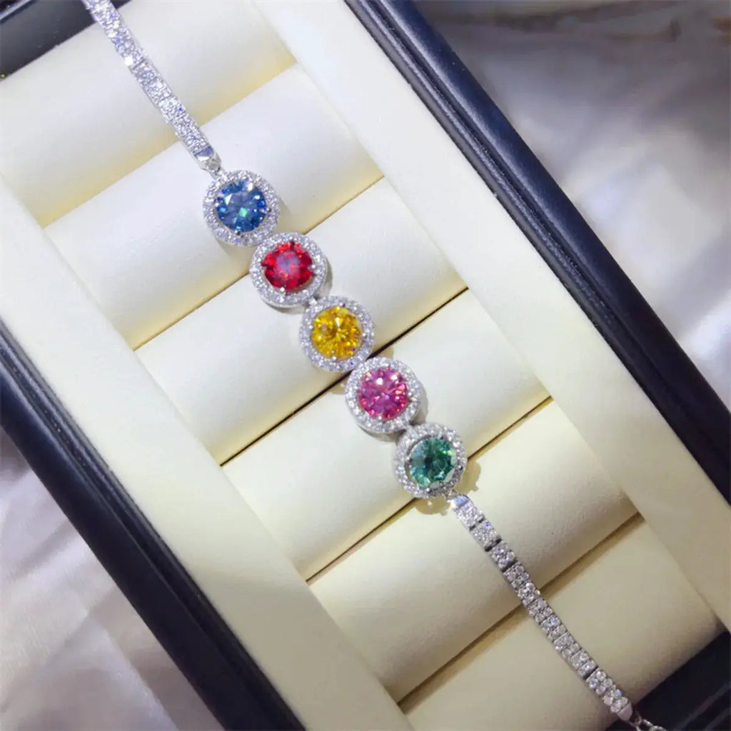 5 Carat 925 Sterling Silver Moissanite Bracelet by Trendsi