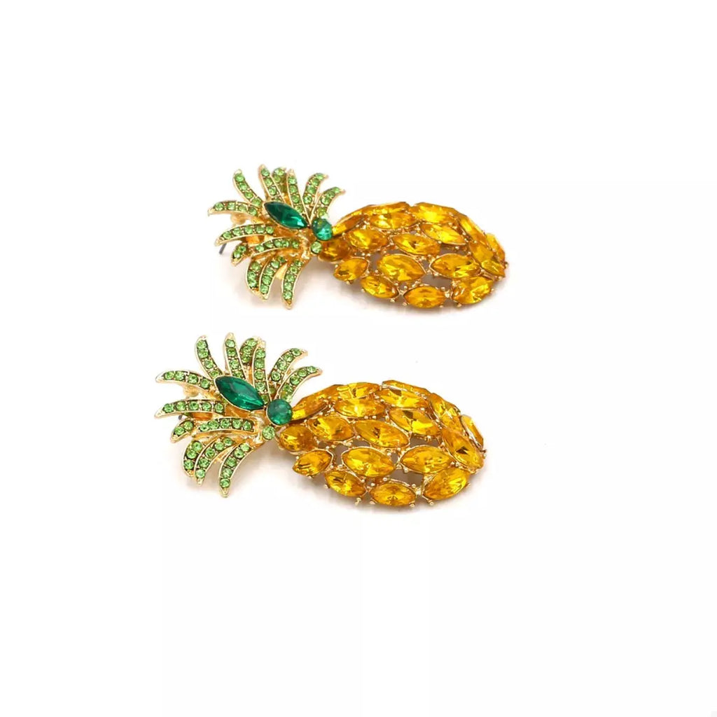 Pineapple Rhinestone Dangle Earrings by Trendsi
