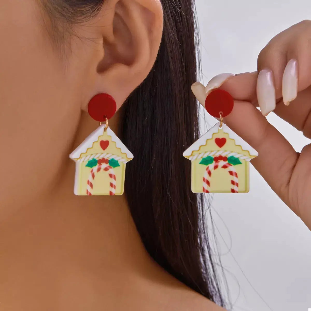 Christmas Acrylic Dangle Earrings by Trendsi
