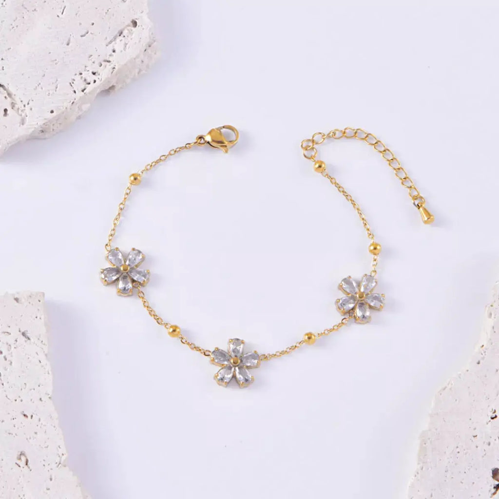 18K Gold-Plated Flower Jewelry Set by Trendsi