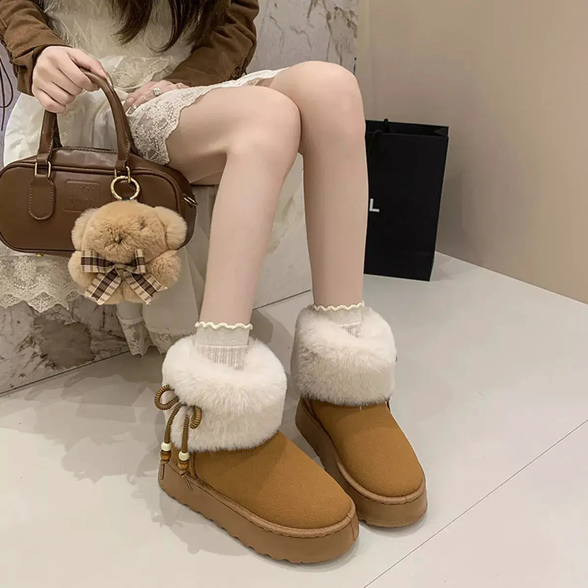 Round Toe Platform Boots by Trendsi