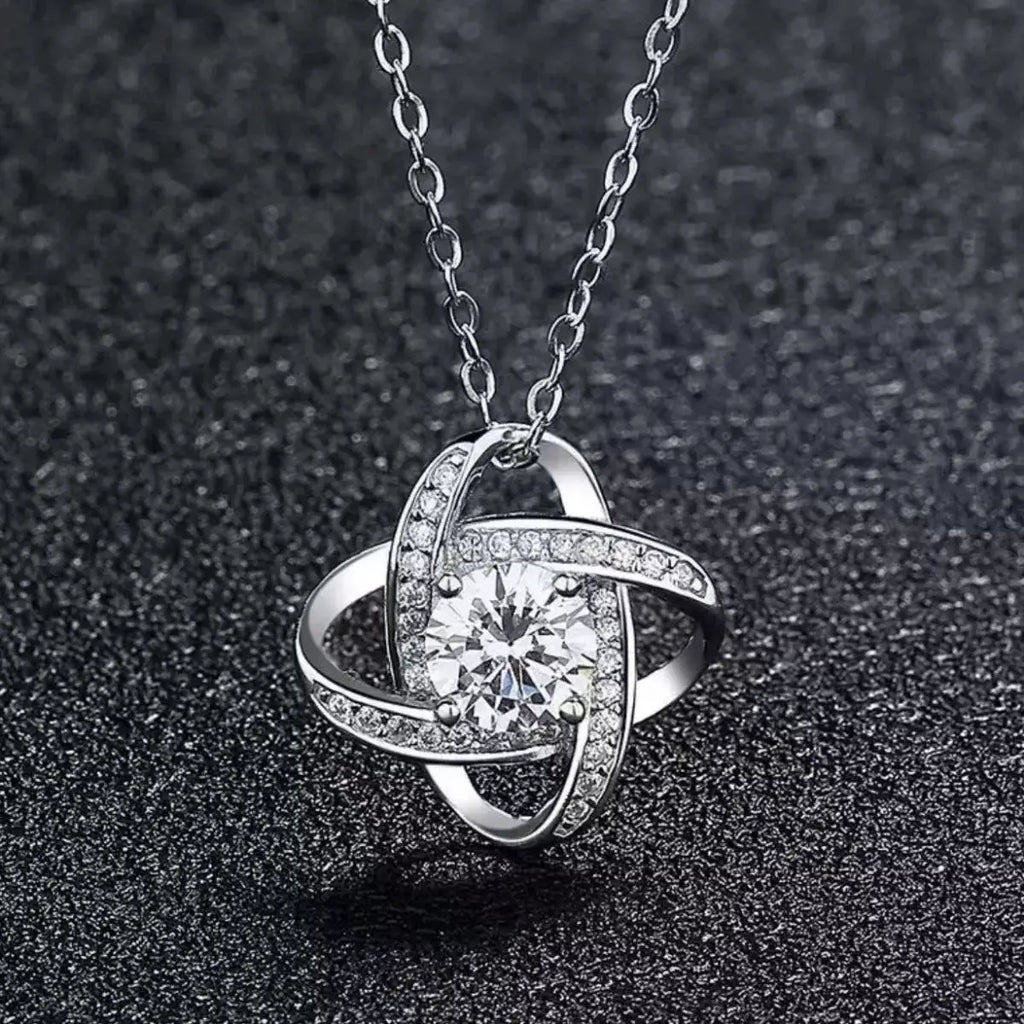 1 Carat Moissanite 925 Sterling Silver Pendant Necklace by Trendsi