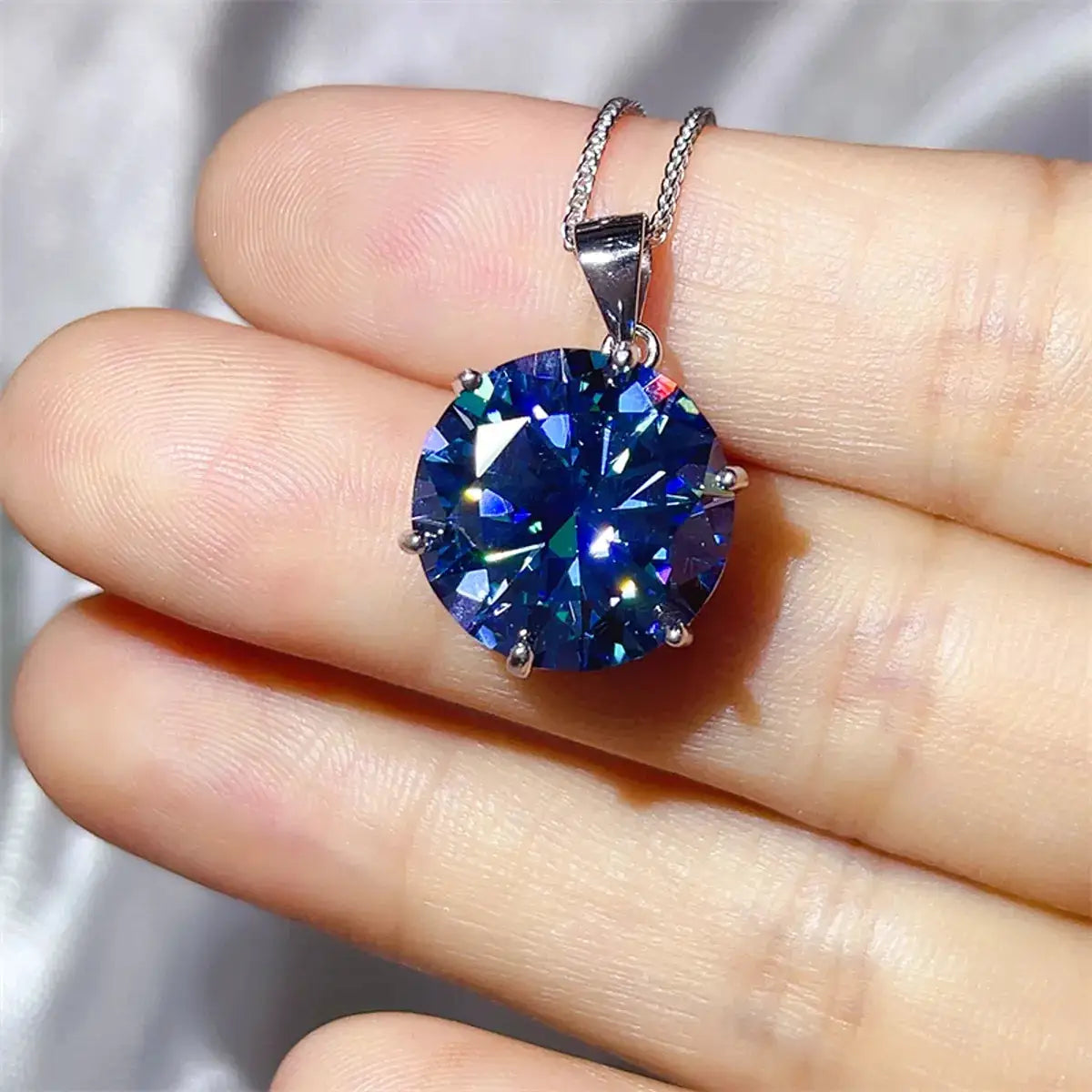 10 Carat Moissanite 925 Sterling Silver Ring and Necklace Set by Trendsi