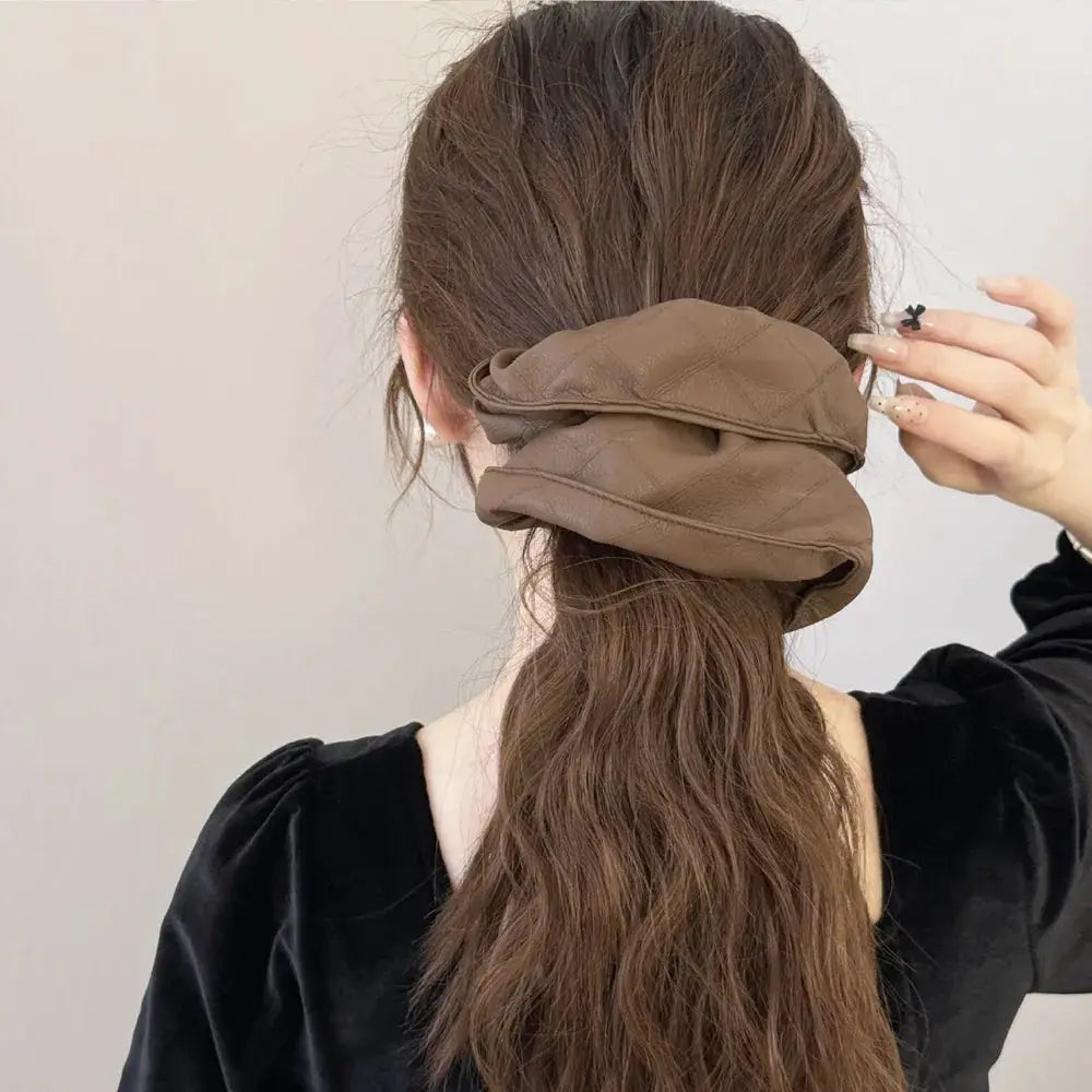 3-Piece PU Leather Elastic Hair Scrunchy by Trendsi