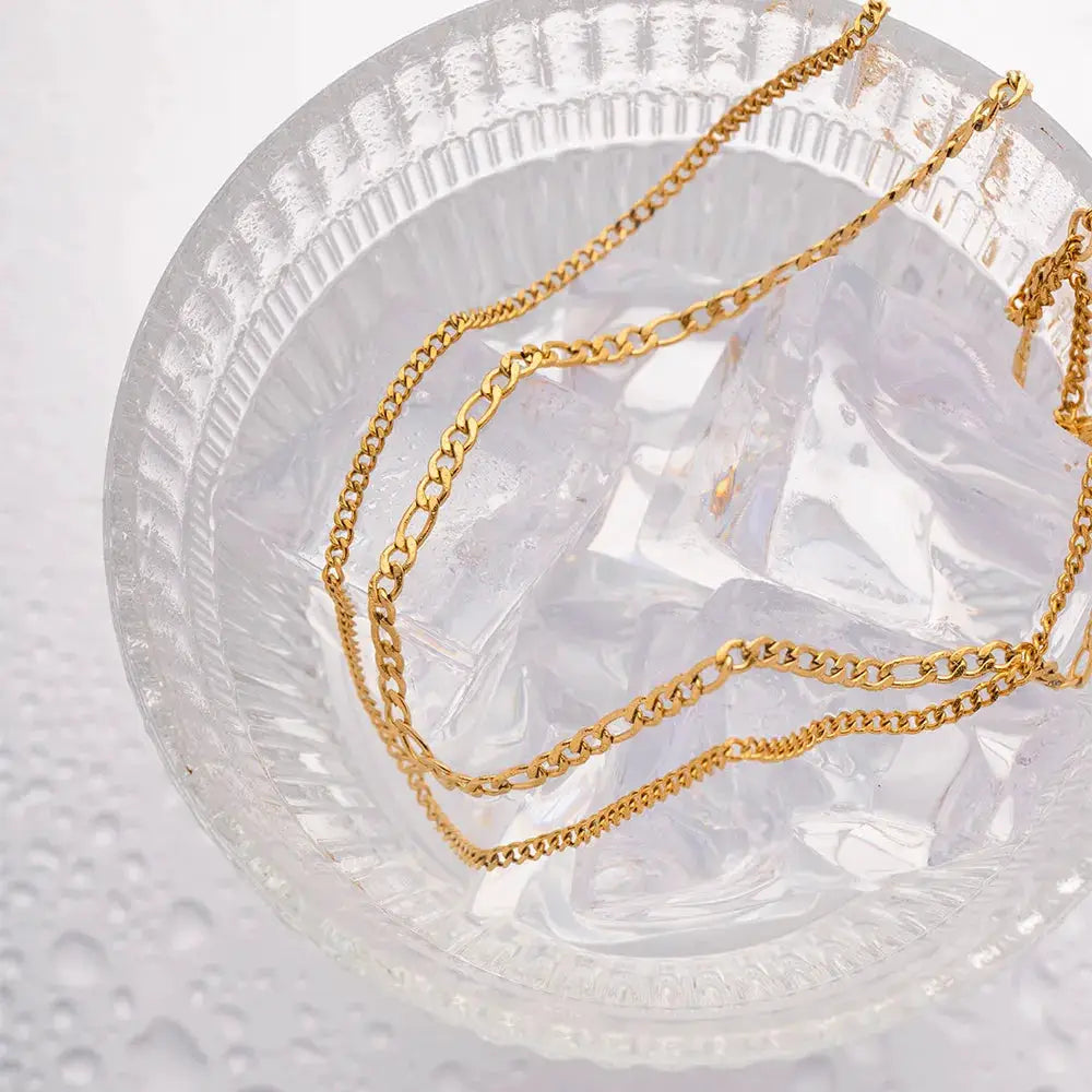 Stainless Steel Double-Layered Necklace by Trendsi