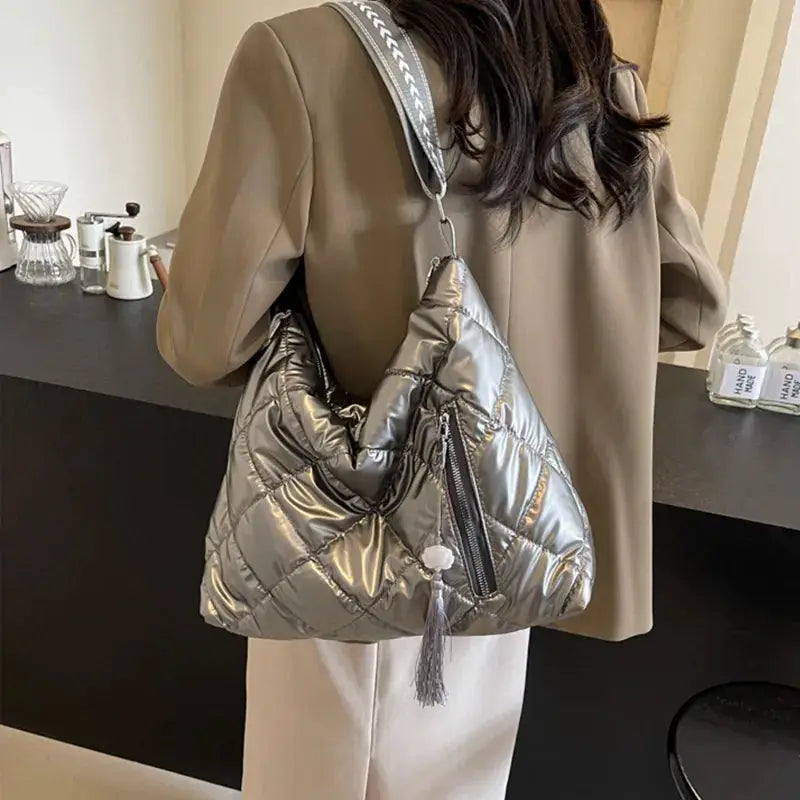 Quilted Nylon Travel Bag by Trendsi