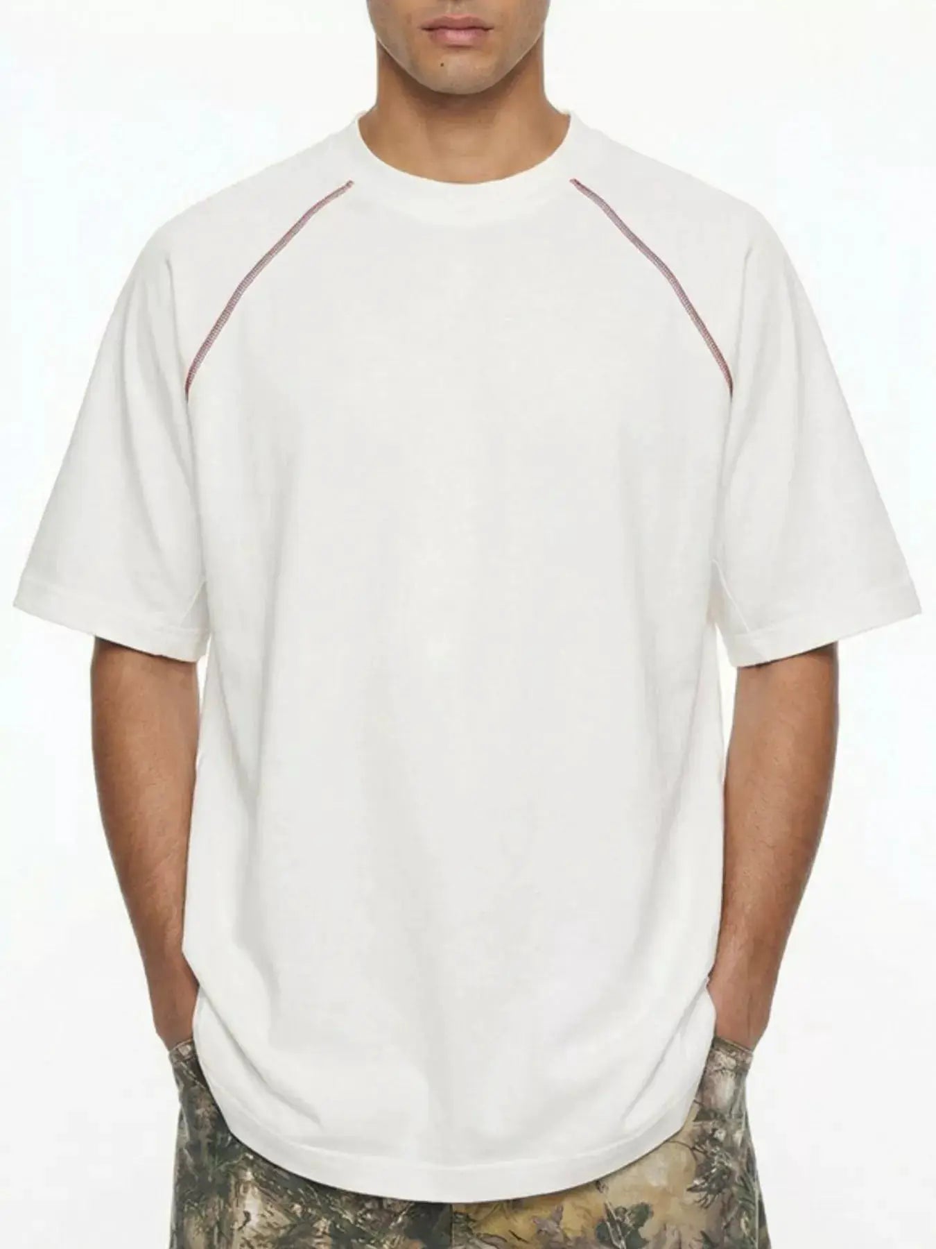Men's Round Neck Short Sleeve T-Shirt by Trendsi