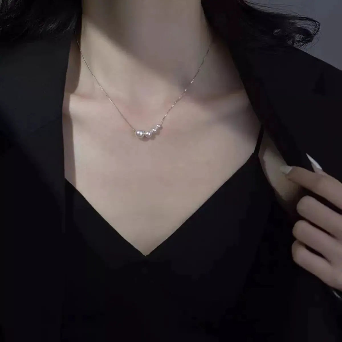 Pearl 925 Sterling Silver Necklace by Trendsi