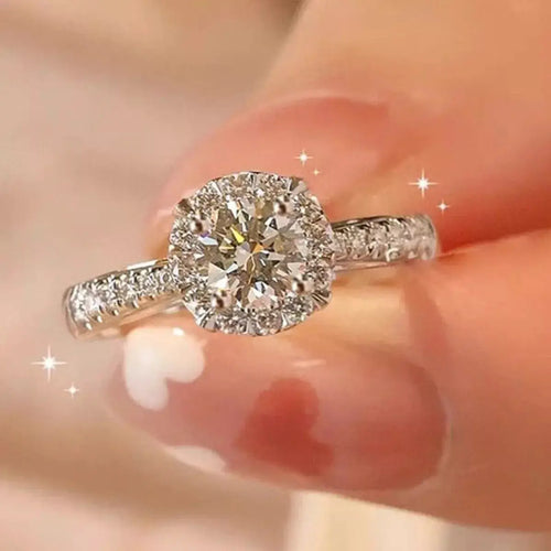 1 Carat 925 Sterling Silver Moissanite Ring by Trendsi